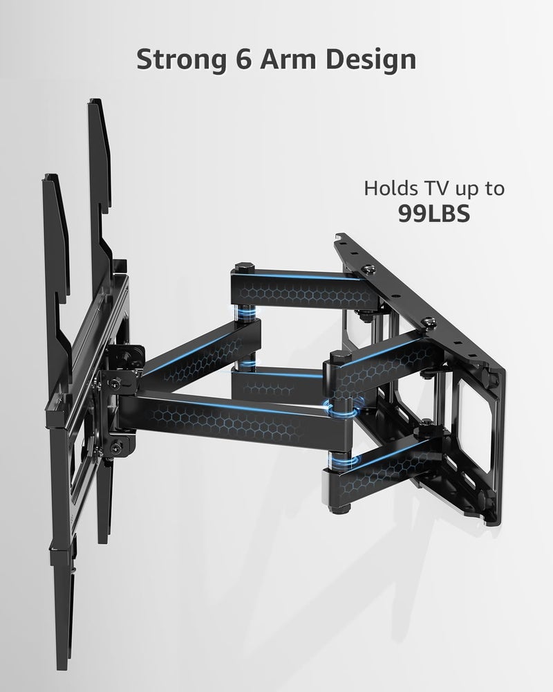 MOUNTUP TV Wall Mount for Most 26-65 Inch Flat/Curved TVs, Full Motion TV Mount Fit 16" Wood Stud, Wall Mount TVs Bracket with Dual Swivel Articulating Arm Max VESA 400x400mm up to 99 LBS - Image 3