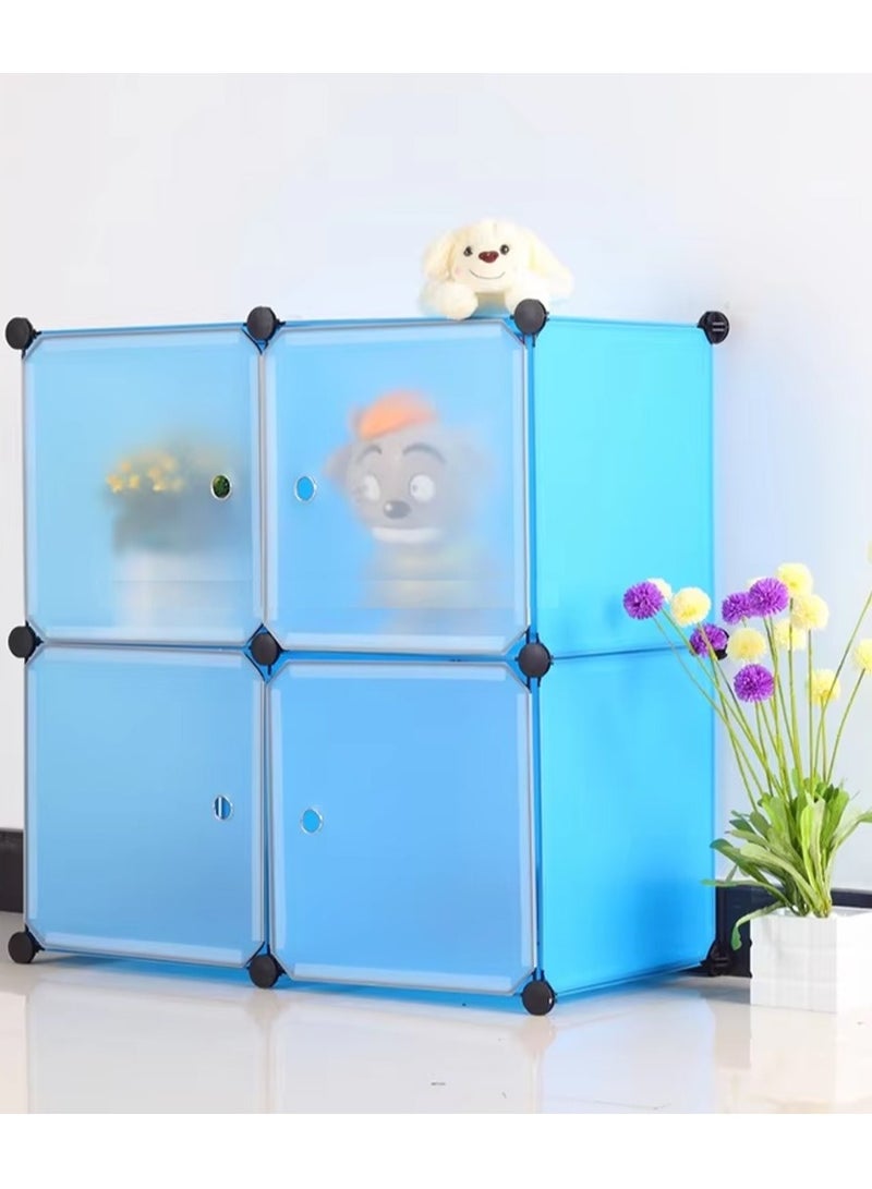 DubaiGallery 4 Cabinet Combination Storage Cabinet Portable Closet Storage Rack Environmentally Friendly Resin Material, DIY Assembly Modular Bookcase, Bedroom, Storage Shelf with Door  - Image 2