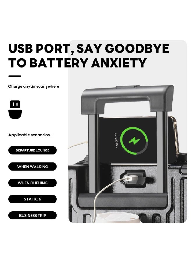 والالا مجموعة من 4 حقائب سفر محمولة ومسجلة مع حامل أكواب ومنفذ USB، أمتعة معتمدة من شركة الطيران ومؤمنة من إدارة أمن النقل، حقيبة سفر خفيفة الوزن مصنوعة من مادة البولي كربونات مع عجلة دوارة 360 درجة (14-20-24-28 بوصة، لون أسود) - Image 3