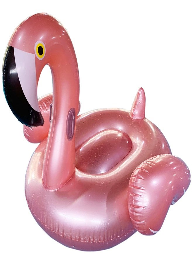 Dimple Inflatable Giant Pink Flamingo Pool Float 60 x 60 x 34 Blow Up Pool Floatie Swimming Floating Raft Summer Party Toys, Pool Float Flamingo, Large Pool Decorations for Adults & Kids (Pink) - Image 1