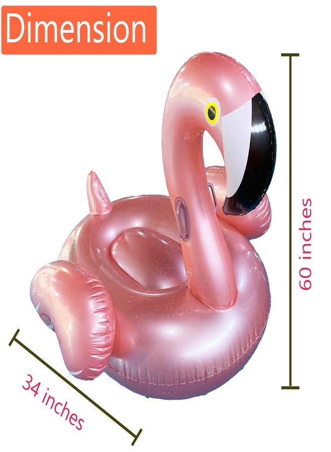Dimple Inflatable Giant Pink Flamingo Pool Float 60 x 60 x 34 Blow Up Pool Floatie Swimming Floating Raft Summer Party Toys, Pool Float Flamingo, Large Pool Decorations for Adults & Kids (Pink) - Image 5