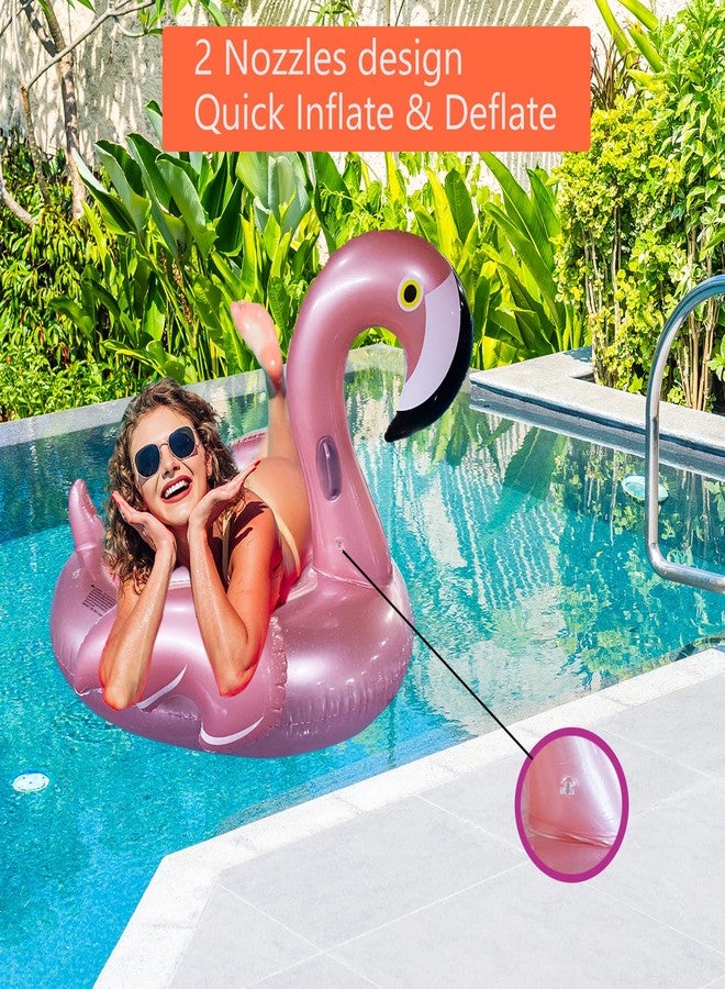Dimple Inflatable Giant Pink Flamingo Pool Float 60 x 60 x 34 Blow Up Pool Floatie Swimming Floating Raft Summer Party Toys, Pool Float Flamingo, Large Pool Decorations for Adults & Kids (Pink) - Image 3