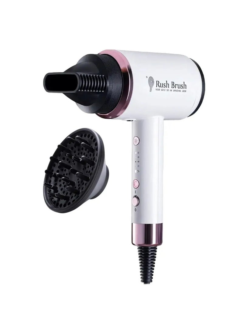 راش براش مجفف شعر ايون تك راش براش، 3 سرعات، 1800 وات، ابيض - RBI-04 - Image 2