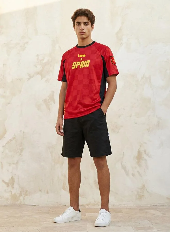Splash Active  Men FIFA 26 Spain Print Raglan Sleeve T shirt for Men | Best Price UAE