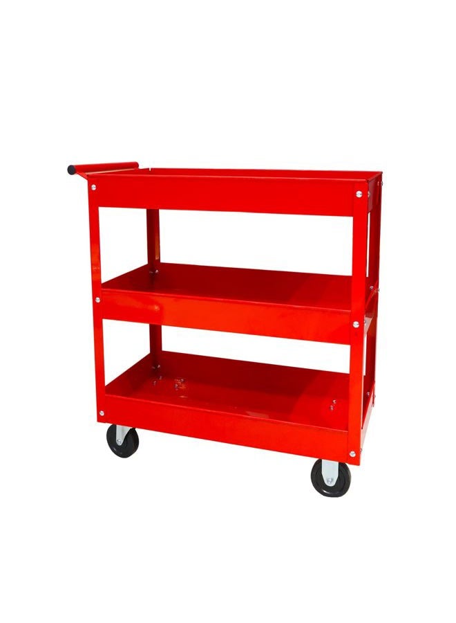 BIG RED 3-Tier Service Cart 400 lbs capacity metal cart on wheels For Garage Warehouse Workshop Use Stainless Steel Utility Cart,APTC302R,Torin - Image 1