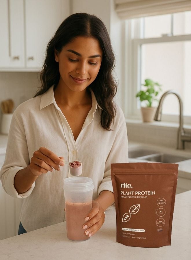 Rite Plant Protein Vegan Natural Chocolate Protein Drink Mix 450g