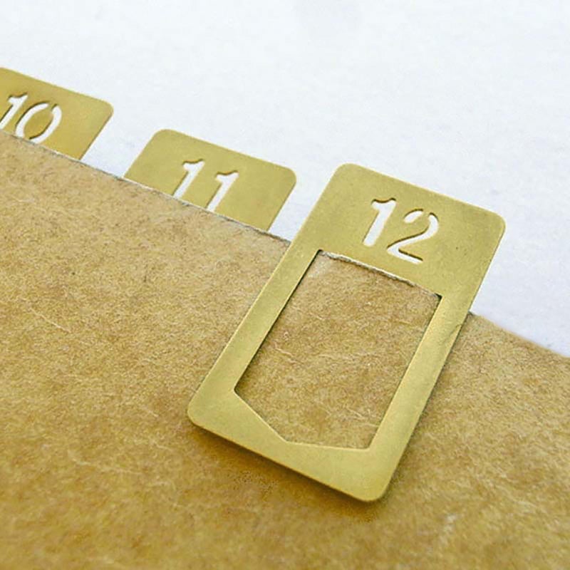 Doraking 12Pcs Brass Mini Bookmarks, Number 1-12 Planner Page Clips Metals Book Markers Reading Book Lovers Teachers Classmates Friends Gifts, Index Clamp for Journal Paper - Image 5