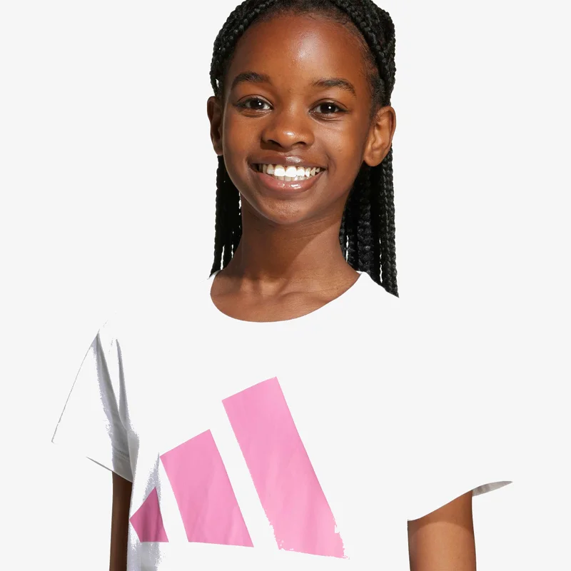 Adidas white/pink fusion Essentials T-Shirt Kids for Women | Best Price UAE