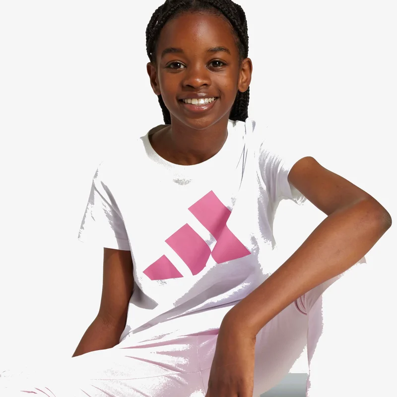 Adidas white/pink fusion Essentials T-Shirt Kids for Women | Best Price UAE