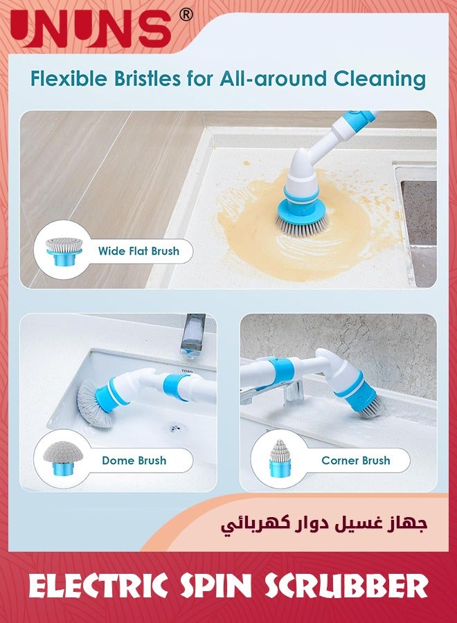 UNUNS Electric Spin Scrubber,Electric Bathroom Scrubber With 3 Replaceable Brushes,Cordless Shower Scrubber With Adjustable Extension Arm For Bathroom Bathtub,Grout,Tile,Wall,Floor,Sink - Image 4