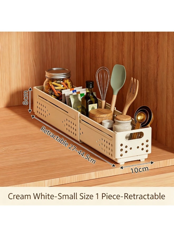 Multi functional folding and retractable storage basket, household kitchen cabinet storage basket, desktop snack and miscellaneous storage and organizing basket - Image 1