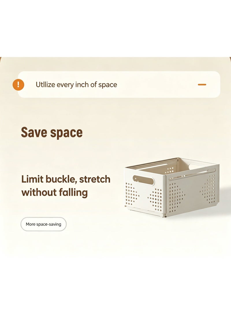 Multi functional folding and retractable storage basket, household kitchen cabinet storage basket, desktop snack and miscellaneous storage and organizing basket - Image 3