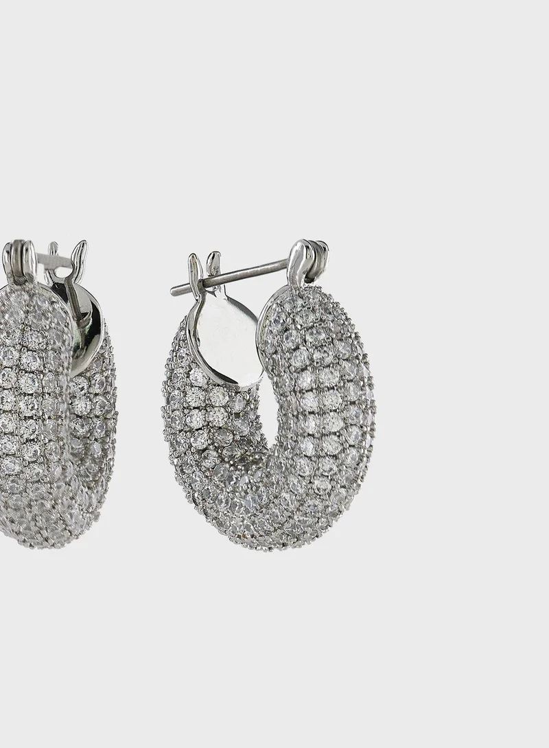 LUV AJ Pave Mini Cuff Earrings