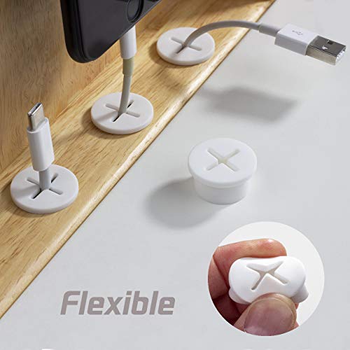 Keenkee 8 Pack Cable Cord Grommet 3/4 Inch Flexible Wire Rubber Grommets for Desk and Other Furniture Wall Hole Cover Cable Management Wire Organizer Cable Pass Through, White Color - Image 4
