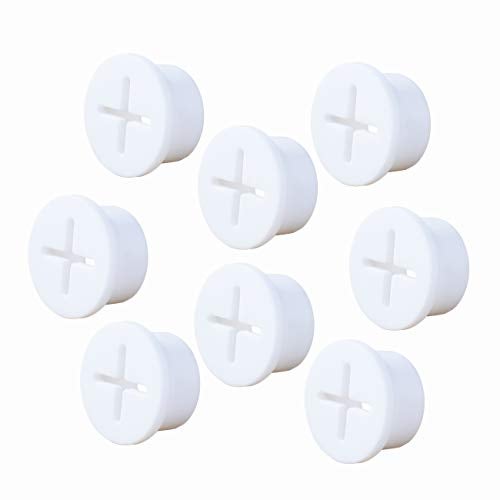 Keenkee 8 Pack Cable Cord Grommet 3/4 Inch Flexible Wire Rubber Grommets for Desk and Other Furniture Wall Hole Cover Cable Management Wire Organizer Cable Pass Through, White Color - Image 1