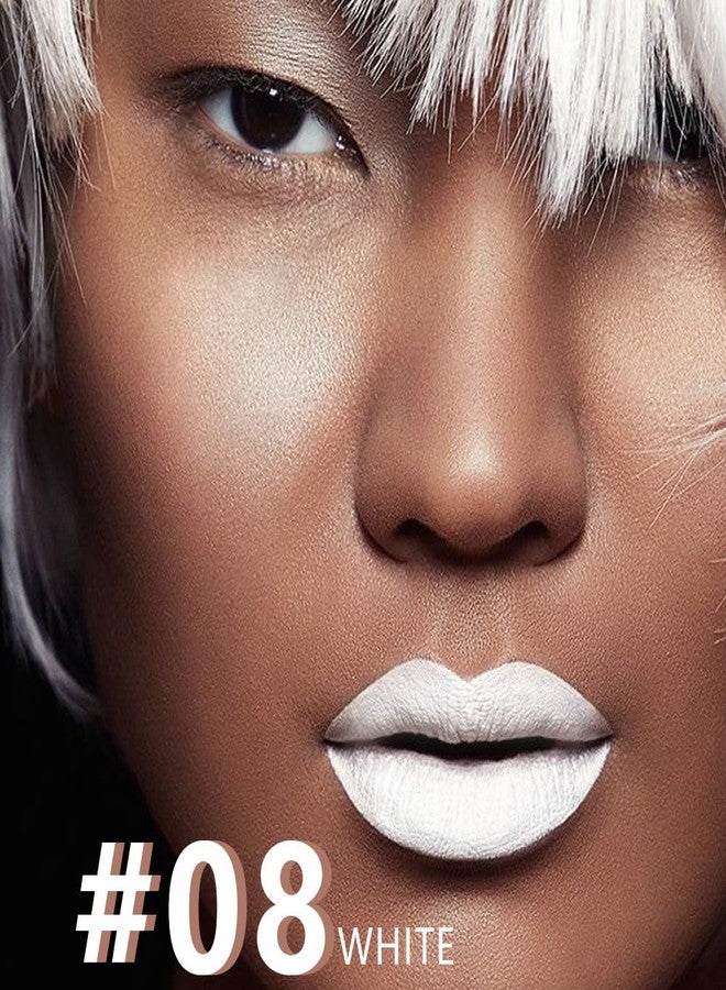 AMY'S DIARY White Matte Crayon Lipstick Lip Makeup, Precision Tip Matte Lip Crayon, Longwear Up To 24Hrs, Lead The Way,Smudge Waterproof for Women Smudge Waterproof for Women (8# White, 1 pc) - Image 2