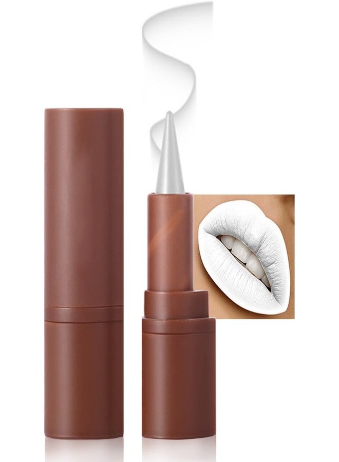 AMY'S DIARY White Matte Crayon Lipstick Lip Makeup, Precision Tip Matte Lip Crayon, Longwear Up To 24Hrs, Lead The Way,Smudge Waterproof for Women Smudge Waterproof for Women (8# White, 1 pc) - Image 1