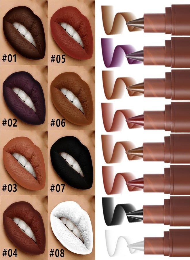 AMY'S DIARY White Matte Crayon Lipstick Lip Makeup, Precision Tip Matte Lip Crayon, Longwear Up To 24Hrs, Lead The Way,Smudge Waterproof for Women Smudge Waterproof for Women (8# White, 1 pc) - Image 4