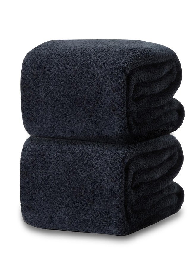 Feyocn Extra Large 40"x 80" Bath Towel Sheet Set, 2 Pack Super Soft Oversized Bath Sheet Towels for Adults Soft Highly Absorbent Quick Dry Towels Set for Bathroom Hotel Spa Black - Image 1