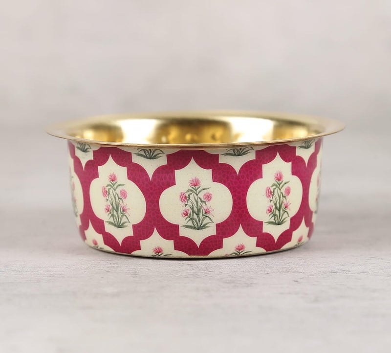 India Circus by Krsnaa Mehta India Circus by Krsnaa Mehta Poppy Flower Scarlet Brass Coffee Tea Cup Tumbler Traditional Kumbakonam Dawara Set Filter Coffee Set Serving Drinkware 150 ml  - Image 5