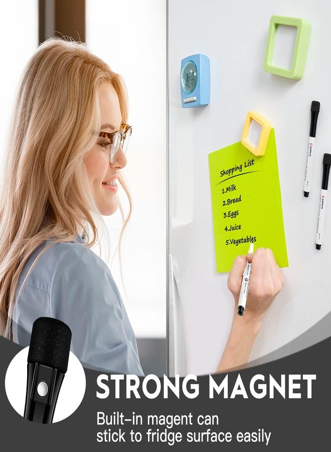 Comix Magnetic Dry Erase Markers, Fine Tip Black Whiteboard Markers with Eraser Cap, Low Odor Black Markers for Kids Teachers - Image 4