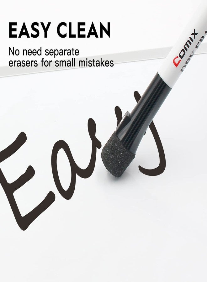 Comix Magnetic Dry Erase Markers, Fine Tip Black Whiteboard Markers with Eraser Cap, Low Odor Black Markers for Kids Teachers - Image 3