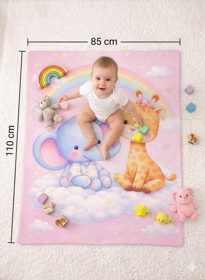 FRIDO Baby Blanket, ABC Animal Print, Cotton, Soft and Skin Friendly, All Season, Multicolor, 85 x 110 CM, 0-4 Years (Pink) - Image 2