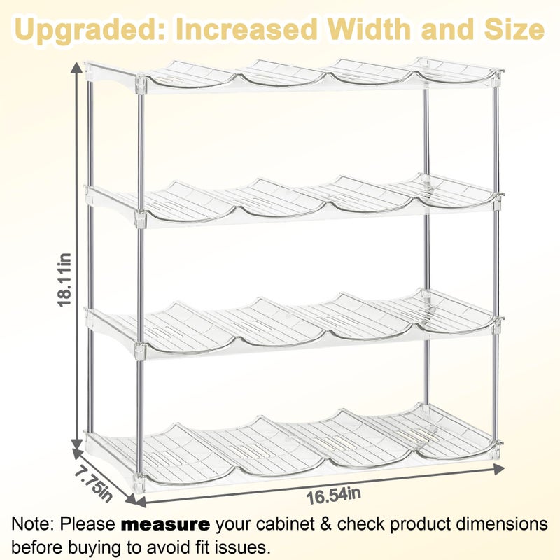 Spaclear Water Bottle Organizer - Stackable Water Bottle Holder for Cabinet, Large Compartment Tumbler Organizer Wine Racks, Kitchen Organization and Storage for Stanley Cup Holder, 4 Tier Hold 16 - Image 3