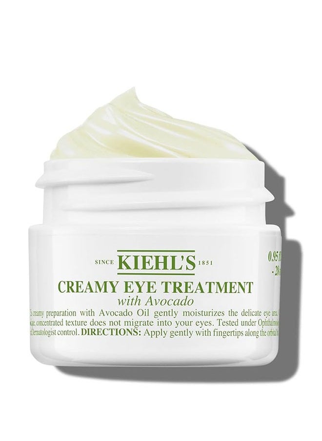 Kiehl's Creamy Eye Treatment with Avocado 28ml, Hydrate Skin, Reduce The Look of Puffiness and Fine Lines, Unveil More Vigorous Looking Eye Area, Eye Cream  - Image 1