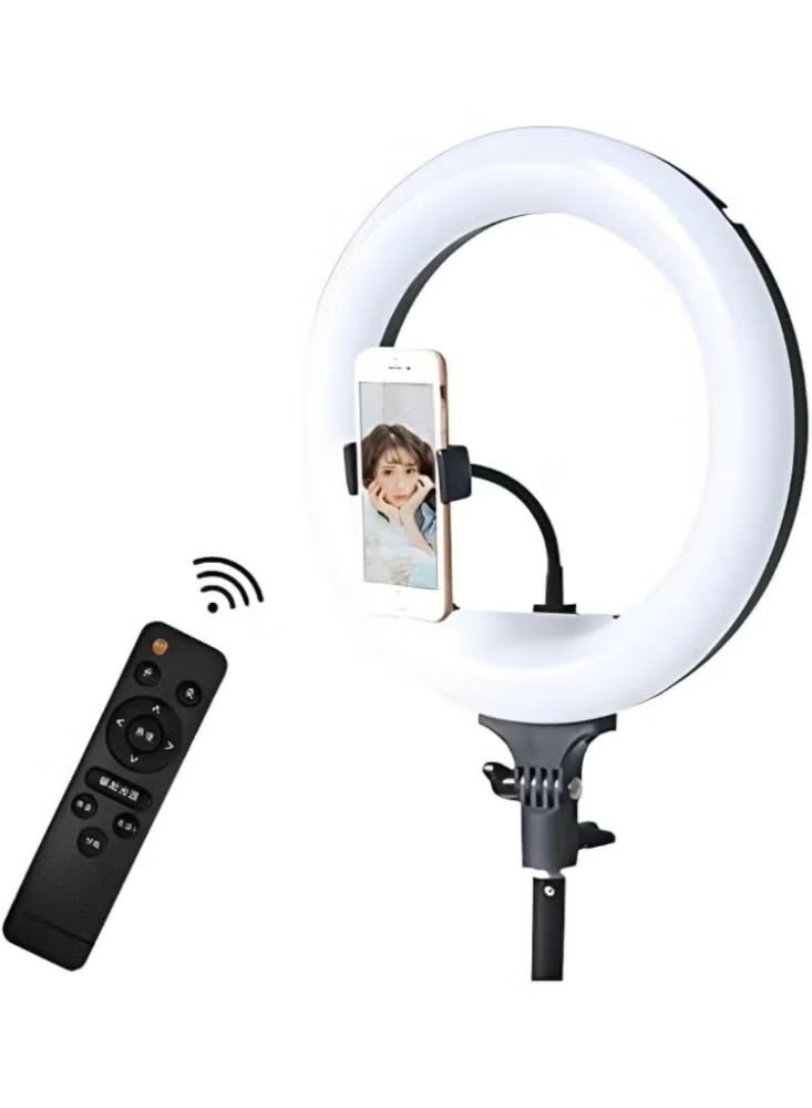 التخطيط طقم إضاءة حلقية PLOKAMA RL-21 مقاس 21 بوصة - إضاءة LED ناعمة مع حامل ثلاثي القوائم وحوامل متعددة للهواتف - Image 2