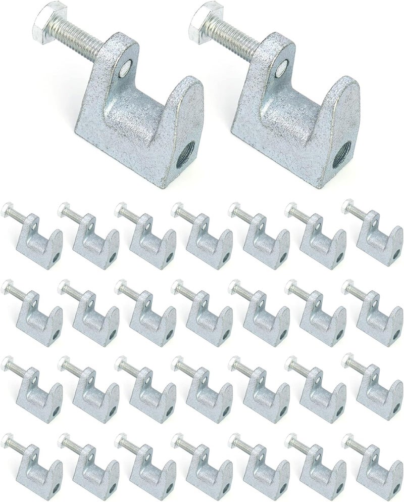 QWORK مشبك شعاع QWORK، 30 قطعة 3/8" مطلي بالزنك من الحديد، فتحة فك 13/16" - Image 1