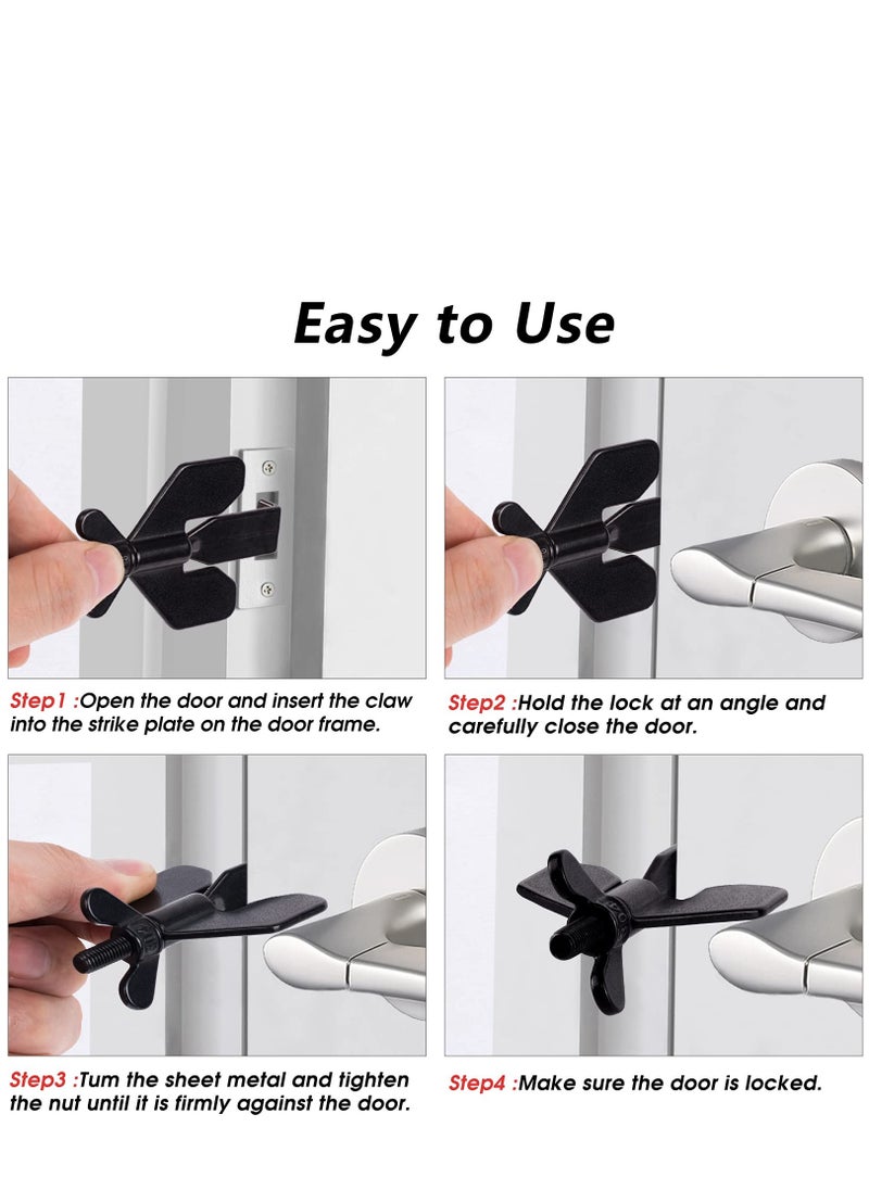 SYOSI Portable Door Lock, Home Security Door Locker Travel Lockdown Locks for Additional Safety and Privacy Security Devices for Traveling Hotel Home Apartment College(1 Pack)  - Image 4