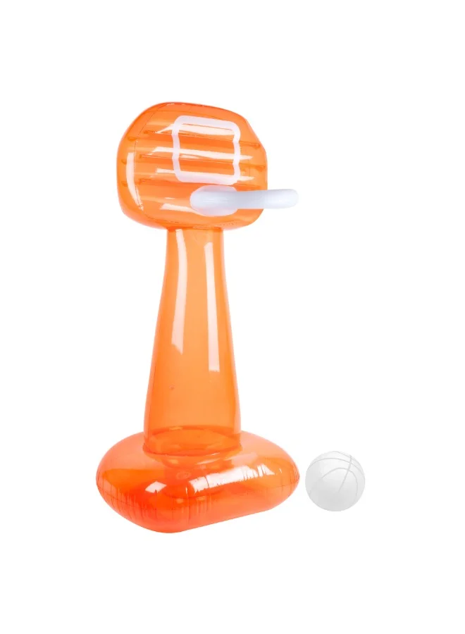 SUNNY LIFE Inflatable Mega Basketball Set for Kids | Giant Outdoor Basketball Hoop | Summer Water Toy | Backyard Sports Game | Neon Pomelo Basketball Play Set
