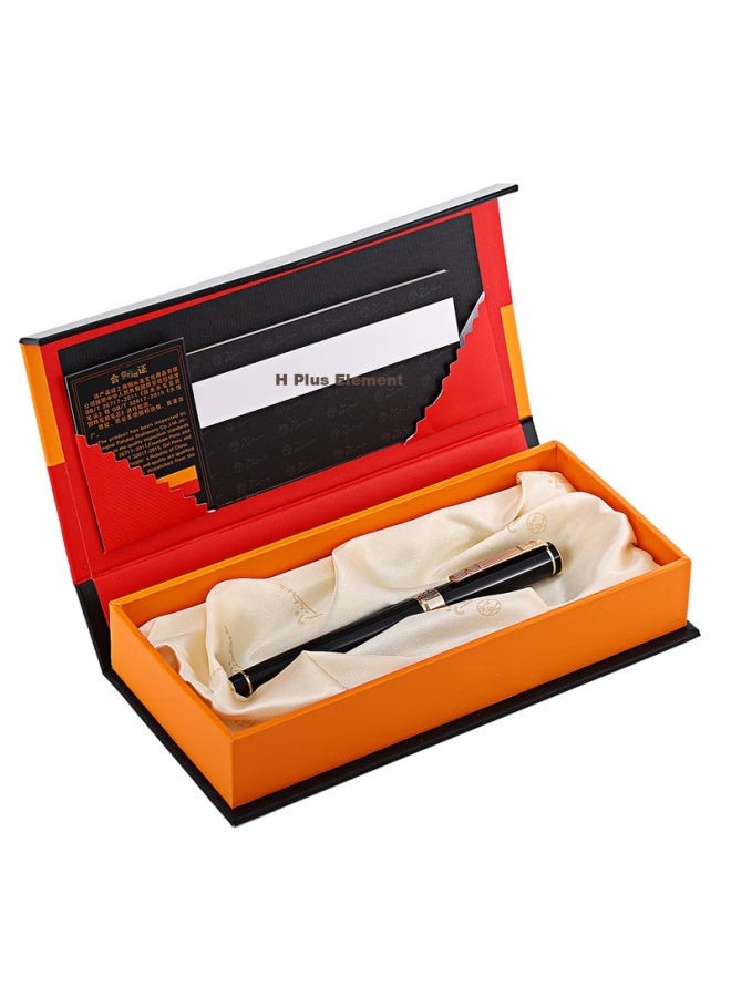 Pimio Art Pen، سن منحني، قلم خطابة صلب، للرجال والنساء، ممارسة الخط، للاستخدام من قبل البالغين والطلاب، 1.0 مم، سلسلة Gentleman 902، أسود لامع مع مشبك ذهبي - Image 5