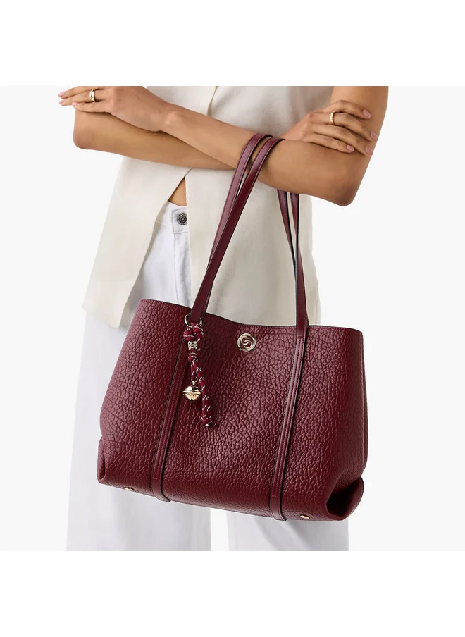 سيليست Women Textured Tote Bag with Pouch and Zip Closure