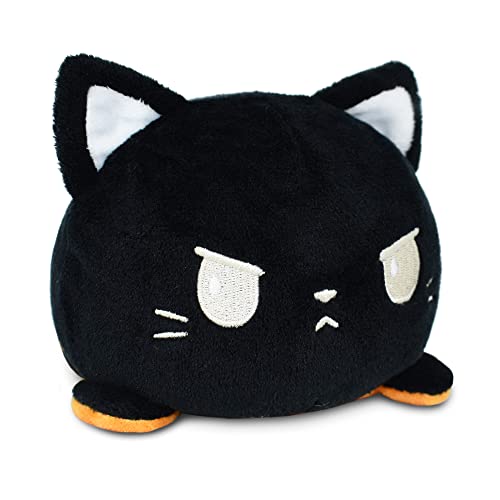 TeeTurtle Reversible Cat Plushie 4Inch Black Pumpkin TwoSided Flip Plush Toy with Embroidered Details Cute Mini Collectible Plush for Kids Teens and Adults - Image 1
