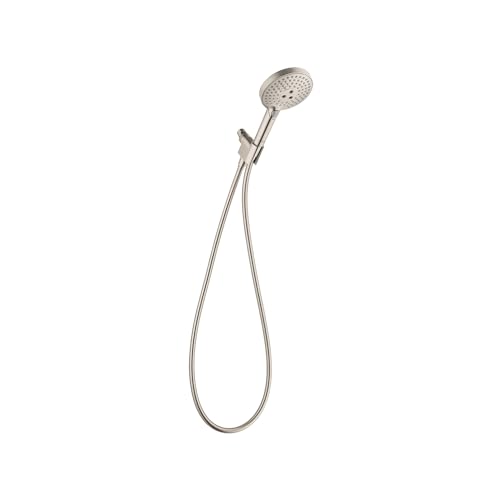 Hansgrohe هانسغروه Raindance Select S قابل للتعديل 5 بوصة مجموعة رأس دش محمول يدوي حديث بثلاثة رشاشات PowderRain، Full و Massage، سهل التركيب مع خرطوم من النيكل المصقول، 1.75 GPM، 04905820 - Image 1