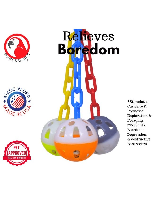 بونكا بيرد تويز - لعبة قفص الببغاء المصنوعة من البلاستيك الملونة الصاخبة من Bonka Bird Toys 1467، لعبة الببغاء الصغير والببغاء البادجي والسلالات المماثلة - Image 1