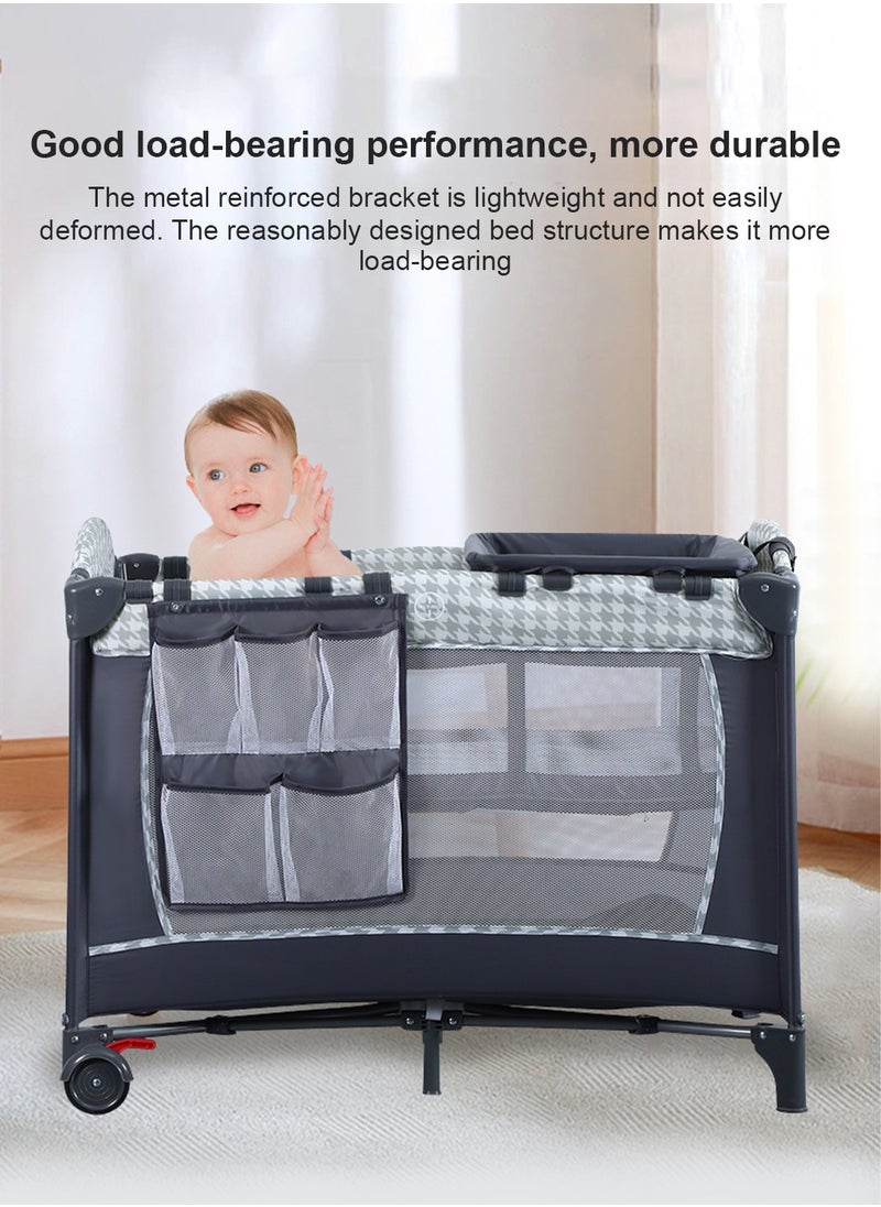 MaBaby Portable Crib for Baby, Portable Baby Playpen with Detachable Bassinet and Changing Table  - Image 4