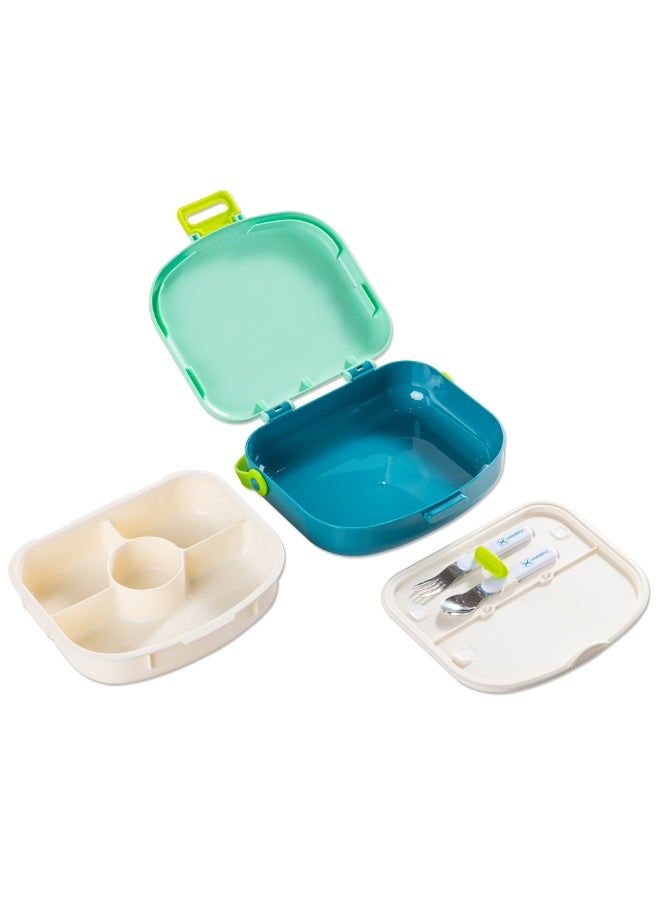HYDROBREW 4 Compartment Bento Lunch Box w/ Spoon & Fork Set - Jade - Image 5