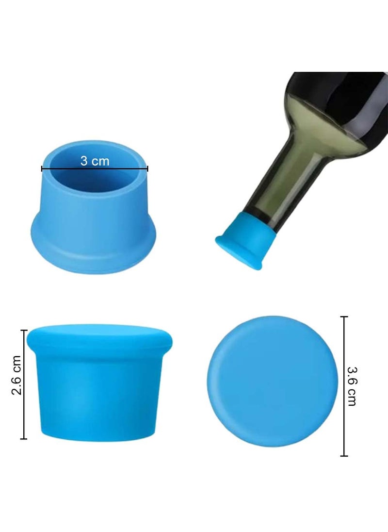 MoldBerry Moldberry 6PCS Silicone Wine Stoppers Reusable Silicone Wine Saver Sealer Stoppers CoverWine Bottle Caps Corks to Keep Wine Champagne Beverages Sparkling Beer Storage Fresh Multicolor  - Image 2