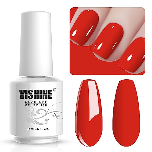 Vishine Soak-Off UV LED Gel Polish Nail Art Manicure Lacquer Orange Red Color 019 - Image 5