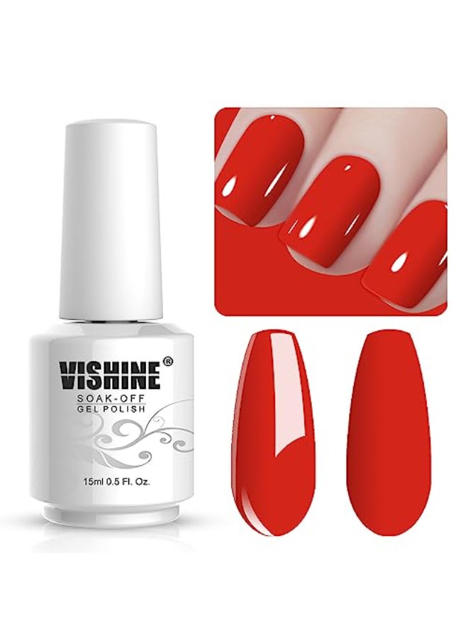 Vishine Soak-Off UV LED Gel Polish Nail Art Manicure Lacquer Orange Red Color 019 - Image 4