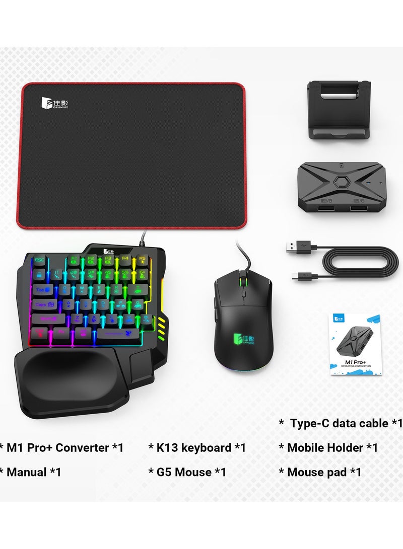 general Classic Game Set Gamwing M1 Pro+ Mouse Keyboard Convertor Mobile Game Combo Pack Wireless Connection - Image 1