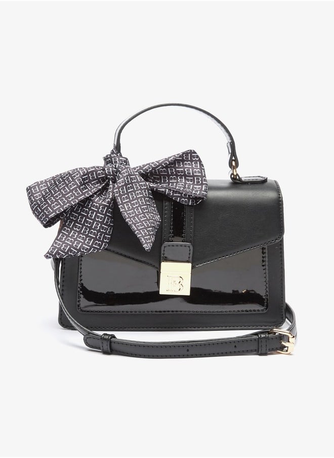 Flora Bella By Shoexpress Women Solid Satchel Bag with Adjustable Strap and Magnetic Closure  - Image 1