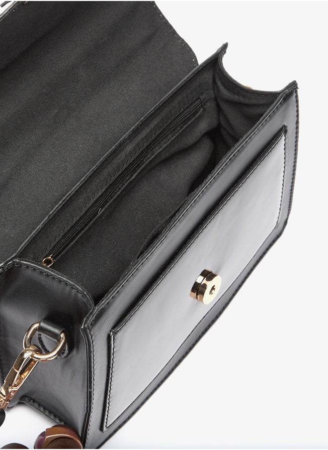 Flora Bella By Shoexpress Women Solid Satchel Bag with Adjustable Strap and Magnetic Closure  - Image 4