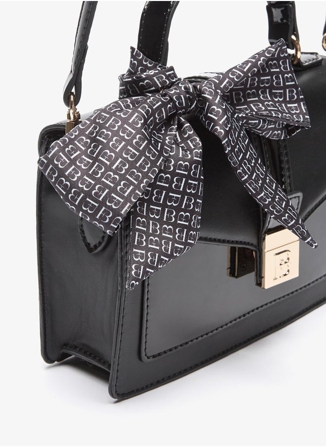 Flora Bella By Shoexpress Women Solid Satchel Bag with Adjustable Strap and Magnetic Closure  - Image 3
