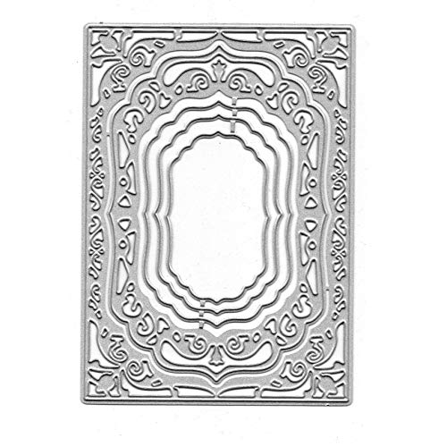Armear Adies Laced Rectangle Frame Metal Die Cuts,Flower Border Square Frames Layering Label Card Cutting Dies Cut Stencils for DIY Embossing Photo Decorative Paper Dies Making 12.5x8.8cm4.92inx3.46in - Image 2