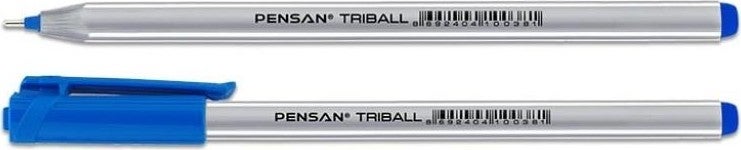 Pensan Ballpoint Pen 3 Pieces Blue Blue Ballpoint Pen Triball 1.0mm 1003 - Image 1