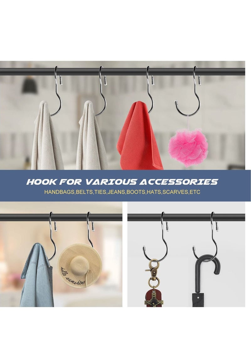 SYOSI 24PCS Purse Hooks for Closet Twist Design S Metal Hanger Hanging Purses Handbags Belts Scarves Hats Clothes Pans and Pots Silver  - Image 2